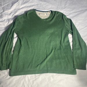 Tommy Bahama Men's Green Cotton Cashmere Lightweight V-neck Sweater Medium